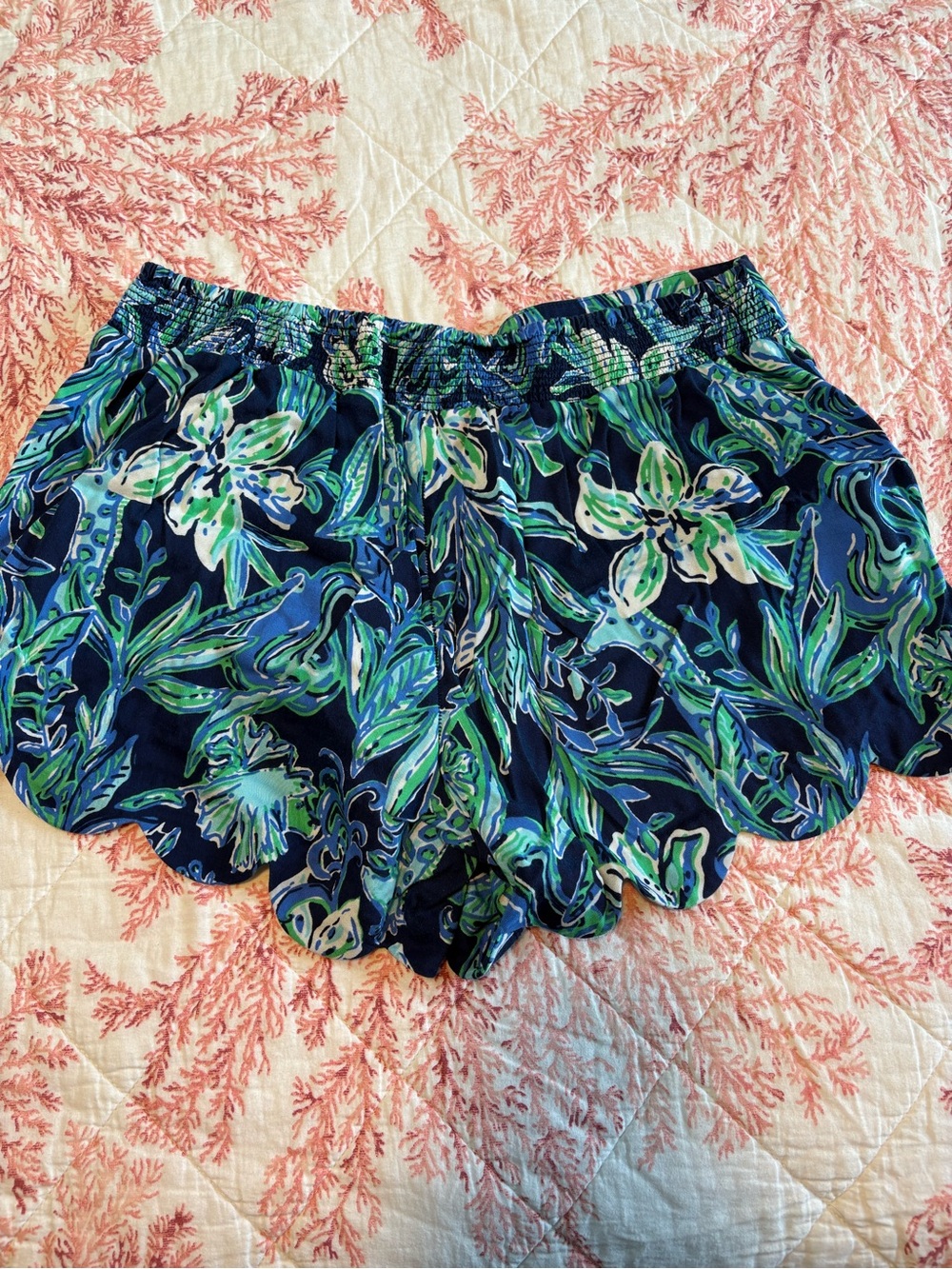Lilly Pulitzer Navy Blue Green Tropical Print Skirt - Picture 3 of 4
